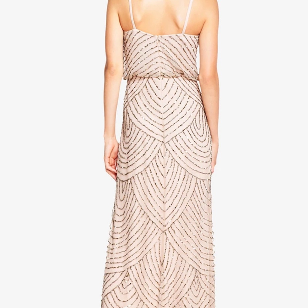 Adrianna Papell Art Deco Beaded Blouson Gown - Picture 2 of 11